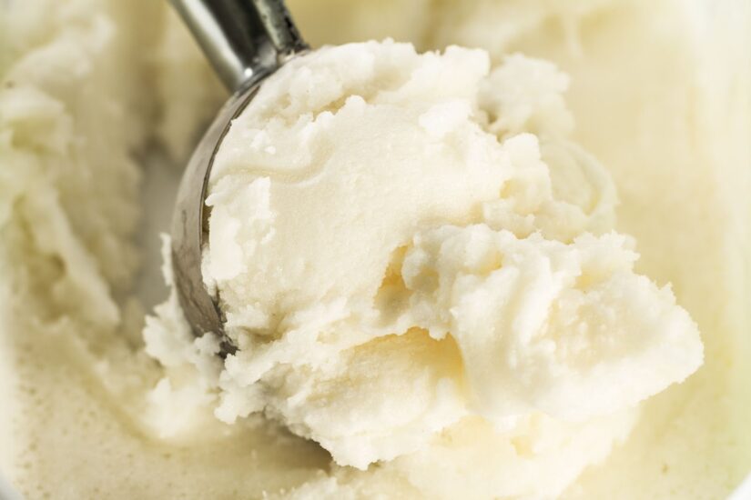 ice cream in ice cream spoon